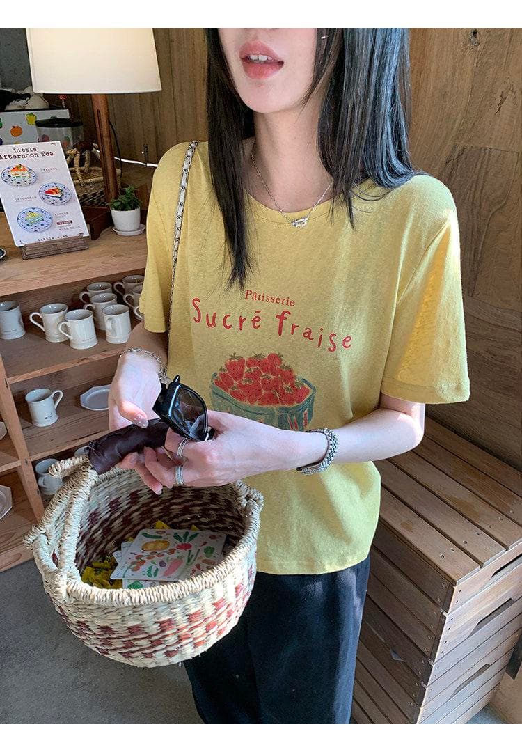 165g 눈꽃 면 75 집결하다 섬유 25tee 눈꽃 면 신선함 딸기 반팔 티셔츠 여성 느긋한 와 성별 마이크로 ~을 통해 상세 이미지 30