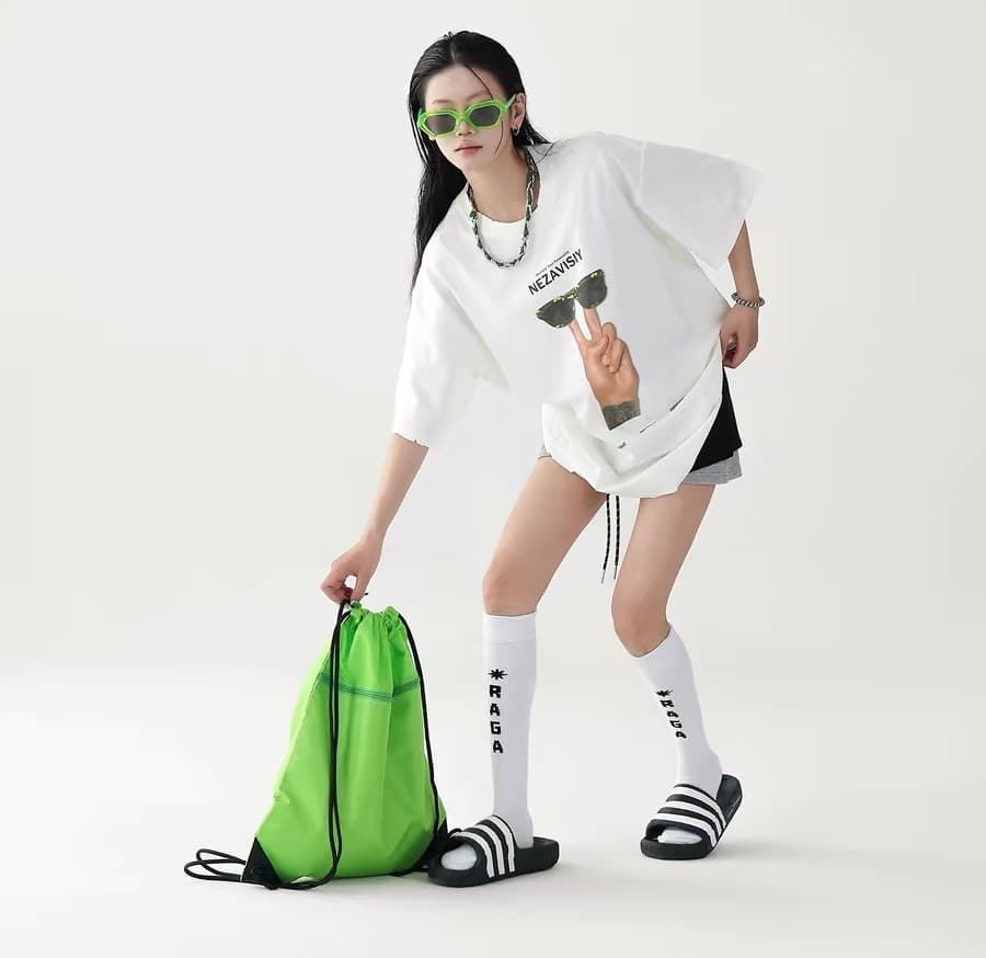 230 크 순면 프린트 반팔 티셔츠 여성 한국 스타일 높은 품질 여성 의류 이미지 4