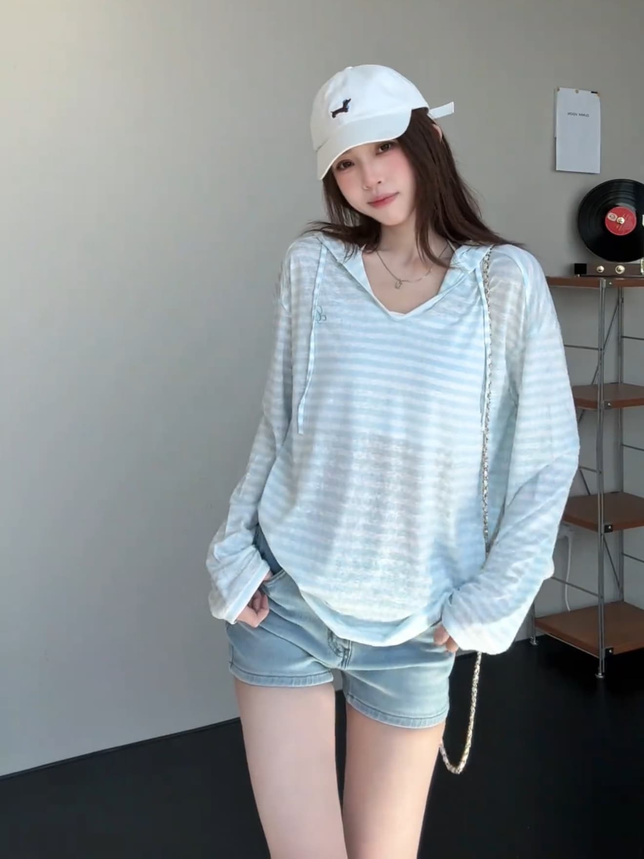 원본 솜씨 자수 원본 주간 실크 눈꽃 65 라이 경기 서울 35 폴리에스터 후드 태양 보호 셔츠 상세 이미지 2