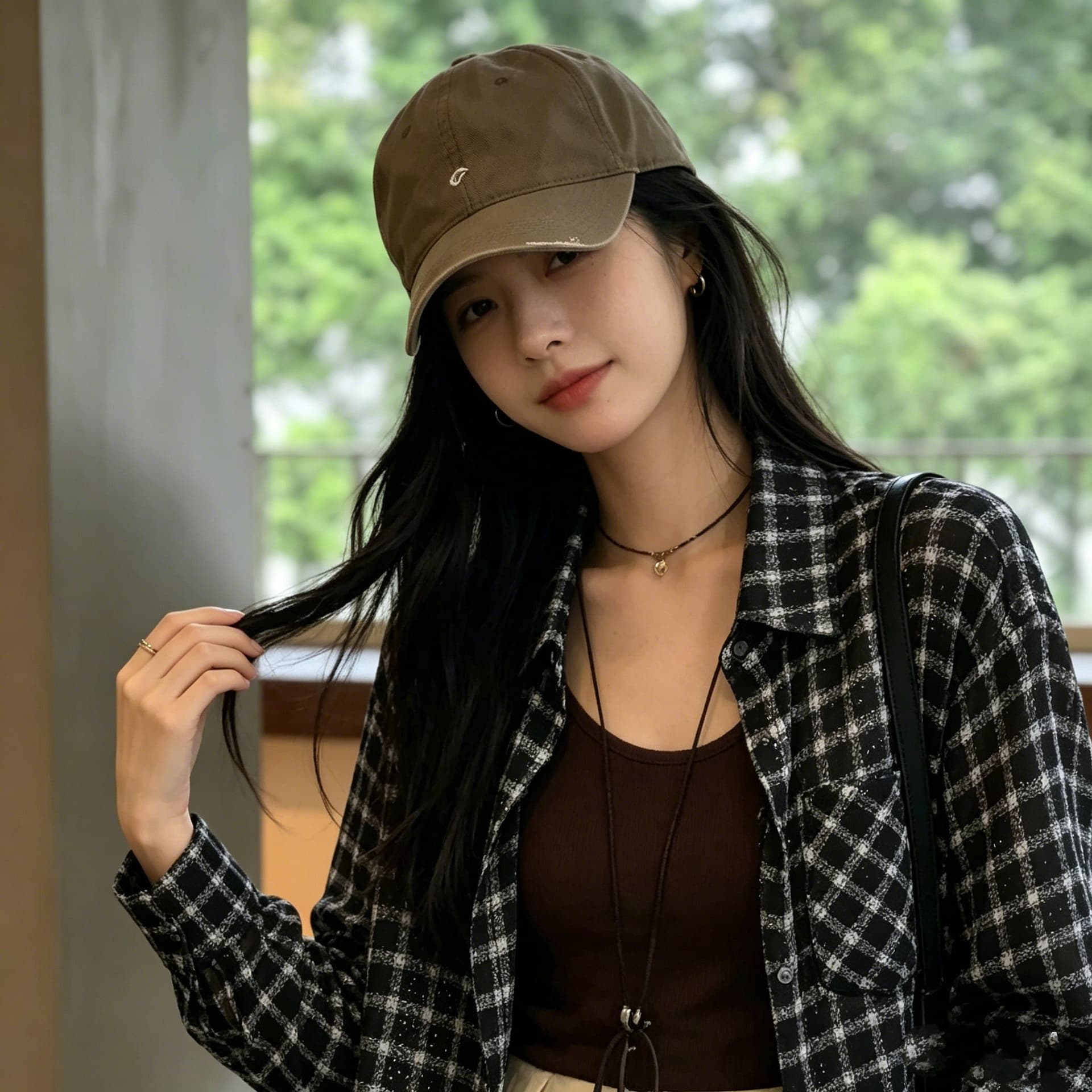 긴팔 쉬폰 자외선 차단 의류 여성 여름 새로운 빅 사이즈 루즈핏 통기성 얇은 스타일 격자 무늬 셔츠 다용도 재킷 상세 이미지 4