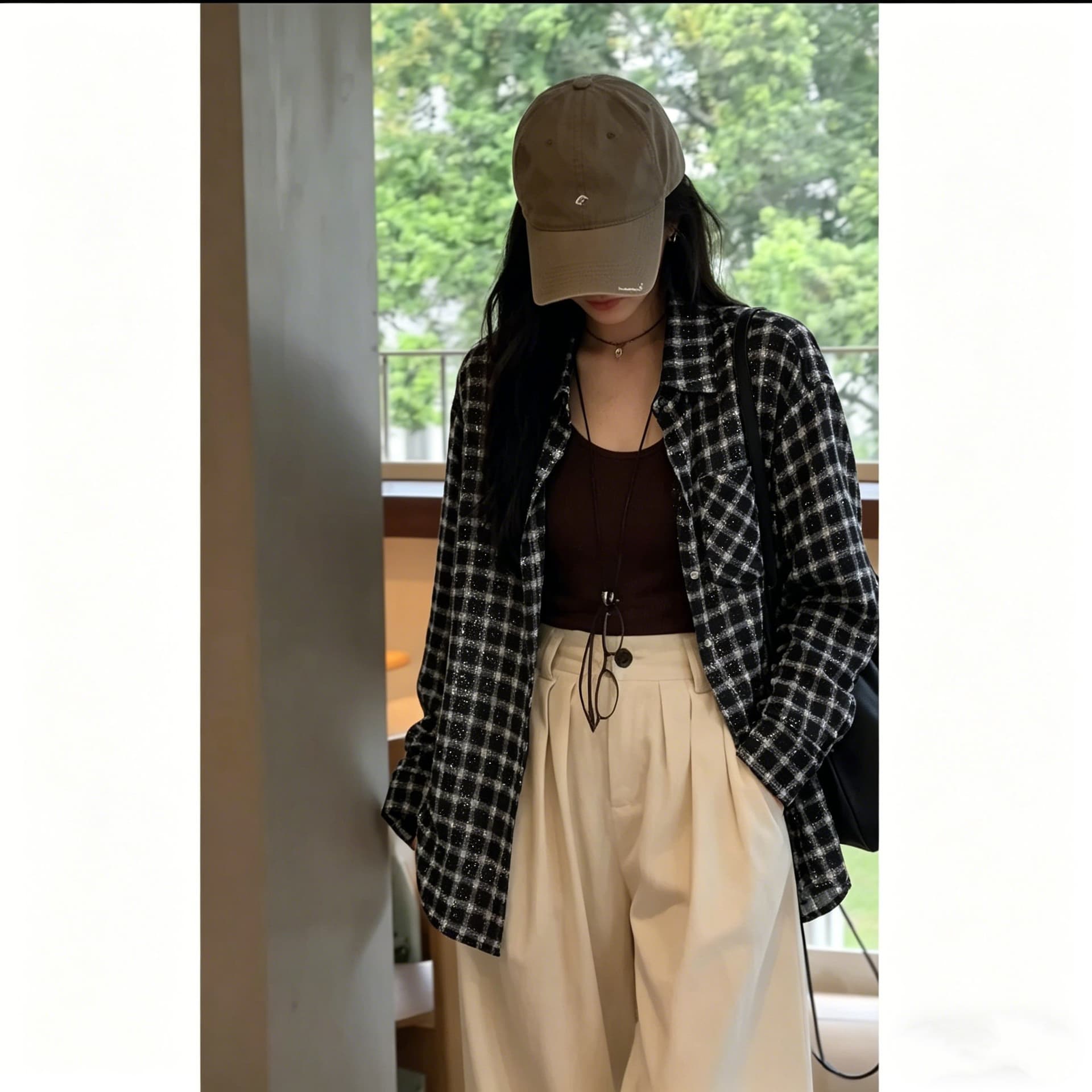 긴팔 쉬폰 자외선 차단 의류 여성 여름 새로운 빅 사이즈 루즈핏 통기성 얇은 스타일 격자 무늬 셔츠 다용도 재킷 상세 이미지 11