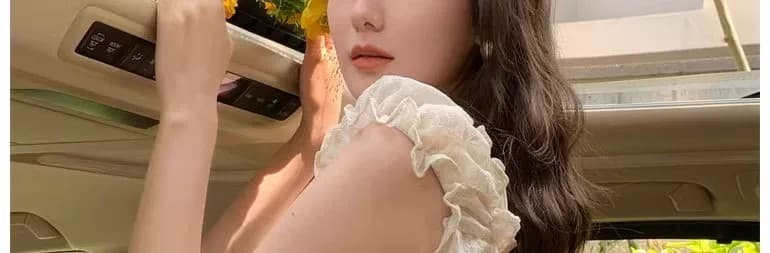 프랑스식 디자인 센스 프릴 여성 셔츠 여름 레이스 버블 반팔 Chic 작은 셔츠 오프숄더 쇼트 스타일 맨위 상세 이미지 17