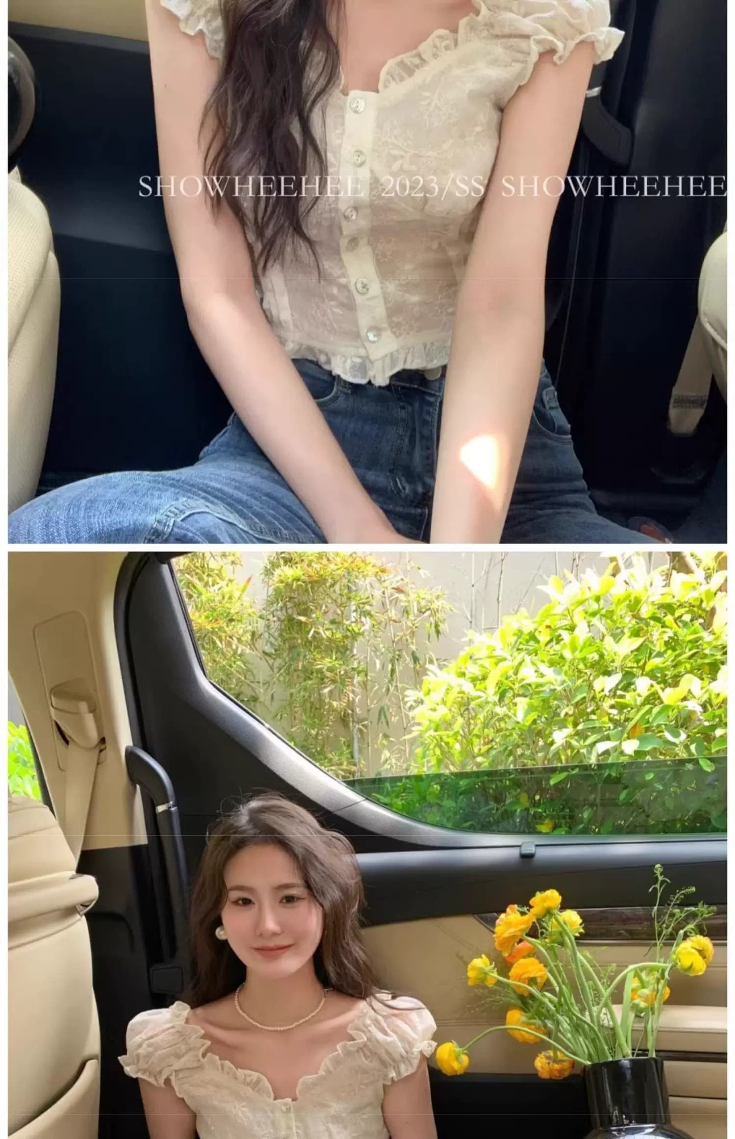 프랑스식 디자인 센스 프릴 여성 셔츠 여름 레이스 버블 반팔 Chic 작은 셔츠 오프숄더 쇼트 스타일 맨위 상세 이미지 22