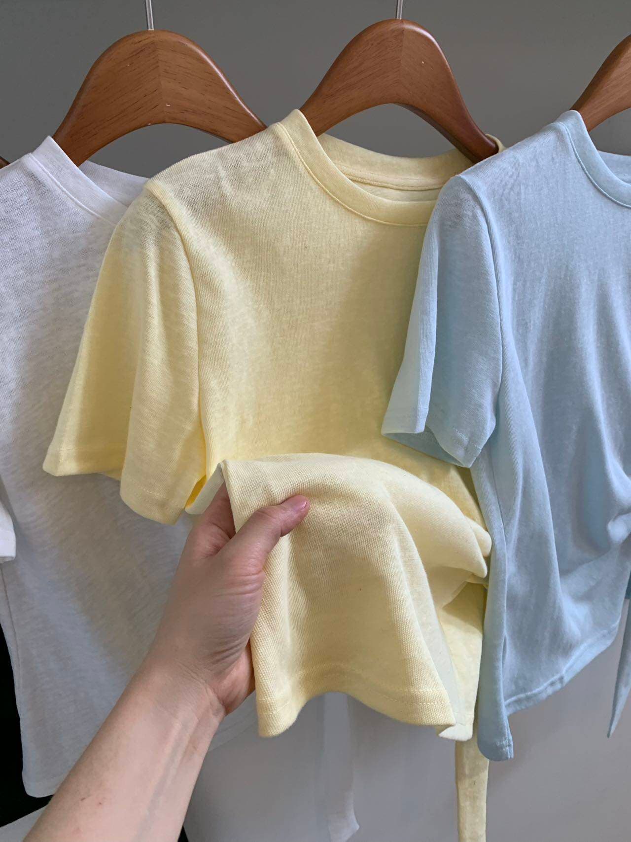 눈꽃 면 특별 빅 사이즈 200 kg 디자인 센스 리본 불규칙 핀치 Pleat 허리 수축 반팔 상세 이미지 10
