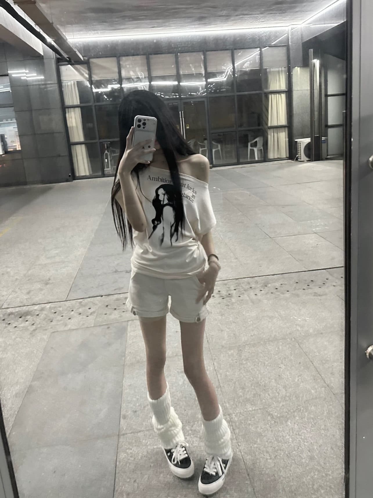 220 그램 92 면 8 암모니아 Lun 아메리칸 핫걸 비스듬한 어깨 알파벳 프린트 반팔 티셔츠 여성 이미지 2