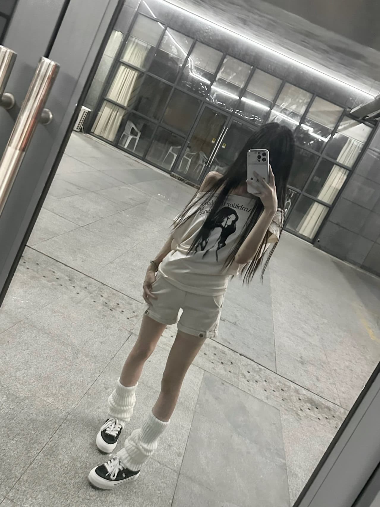 220 그램 92 면 8 암모니아 Lun 아메리칸 핫걸 비스듬한 어깨 알파벳 프린트 반팔 티셔츠 여성 이미지 3