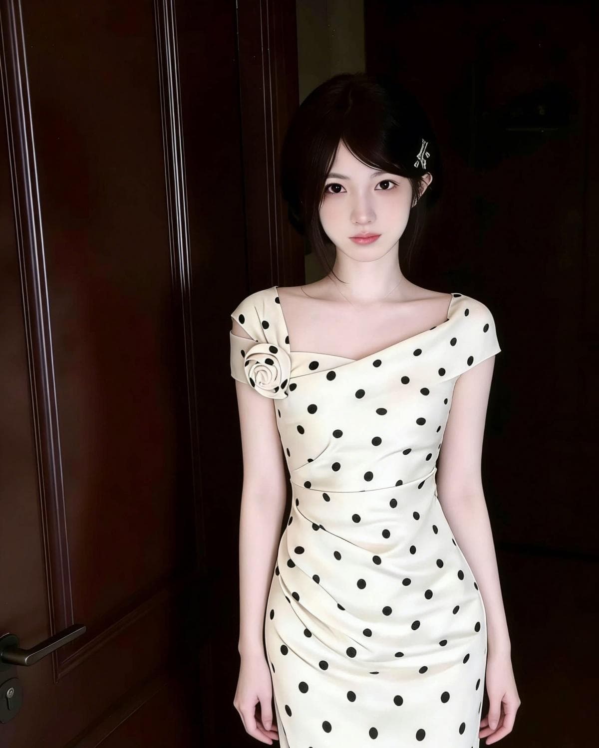 프랑스식 사소한 착용 가져 가라. 3 차원 꽃 도트 무늬 품격 드레스 자이언트 잘 생긴 코치 점잖은 치마 2026 여름 상세 이미지 5