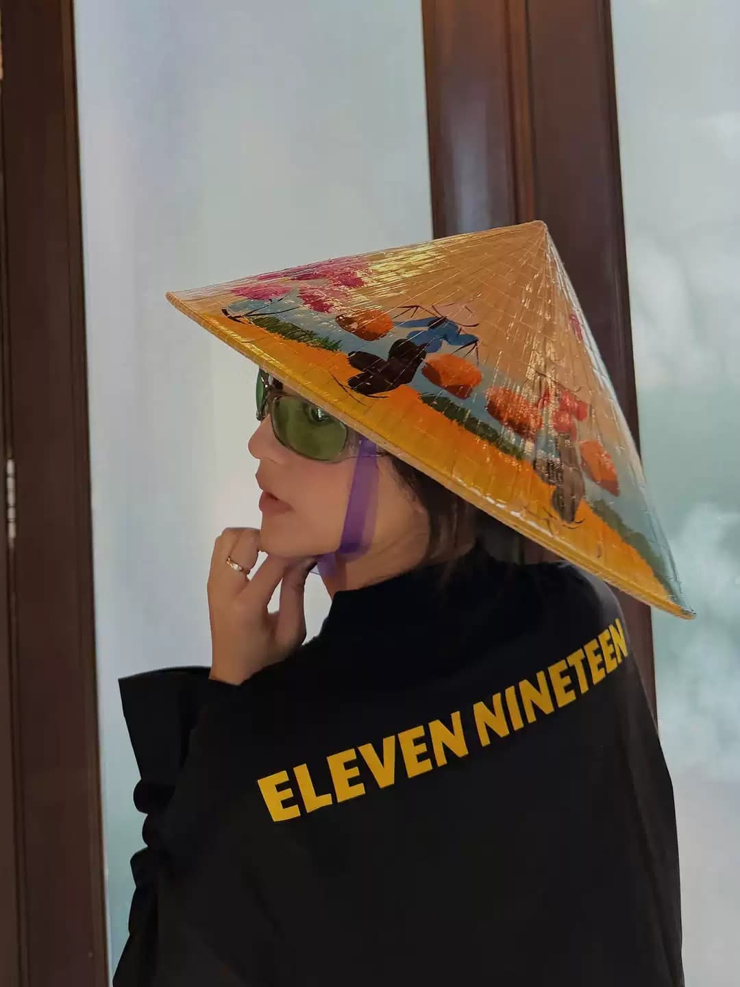 순면 210 그램 빗질하다 정밀 프린트 가을 루즈핏 긴팔 티셔츠 여성 상세 이미지 6