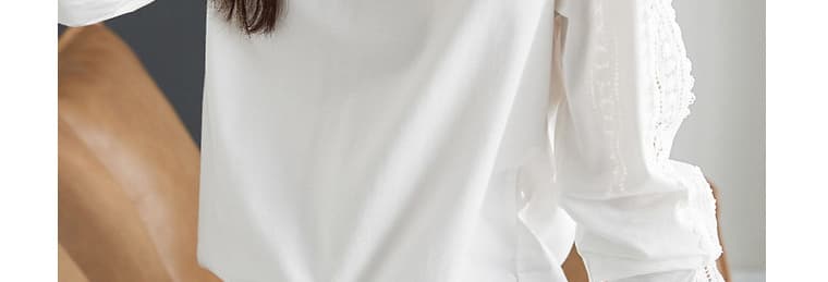레이스 레이스 패치워크 순면 긴팔 티셔츠 여성 2026 봄과 가을 옷 패션 캐주얼 다용도 외출용 만나는 맨위 상세 이미지 38