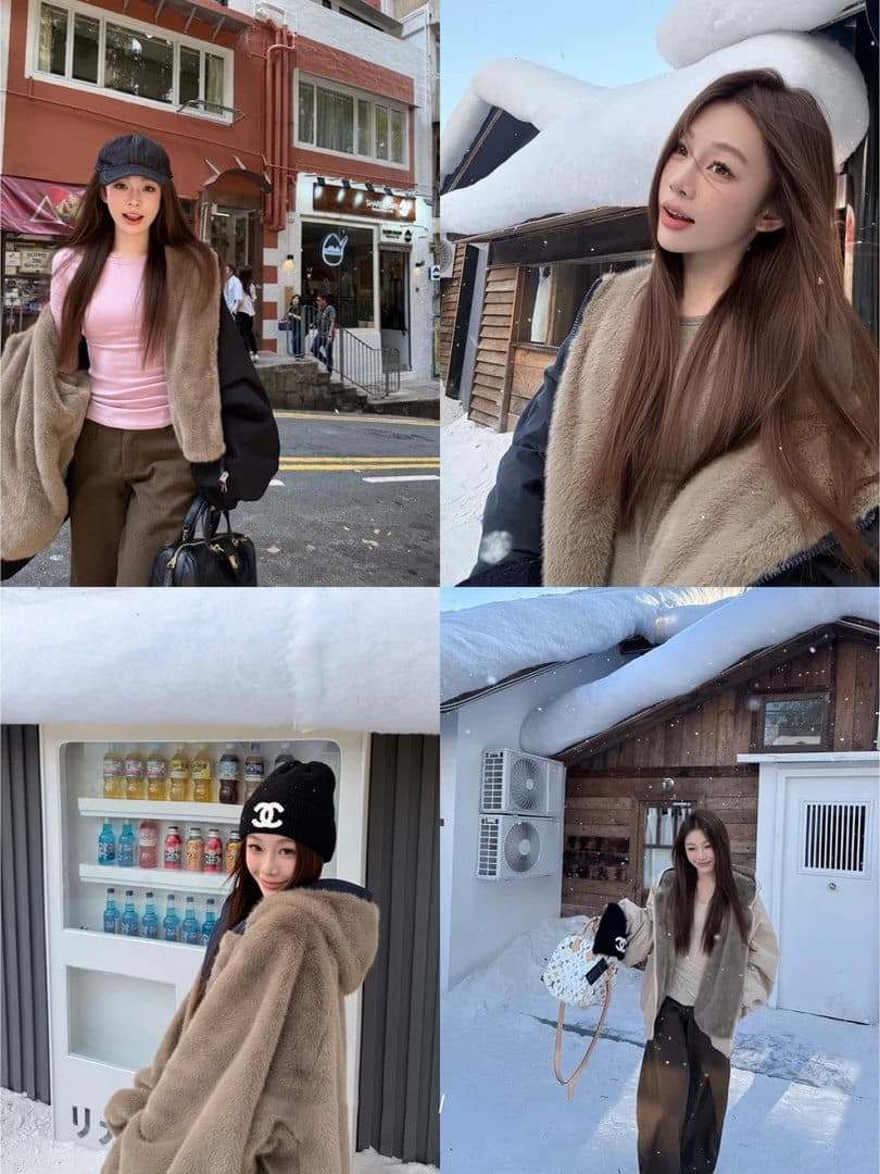 눈 국가 따뜻한 겨울 양면 착용 무거운 두꺼운 좌 산 조각 워싱 면 의류 재킷 재킷 수달 털 다용도 여성 상세 이미지 17