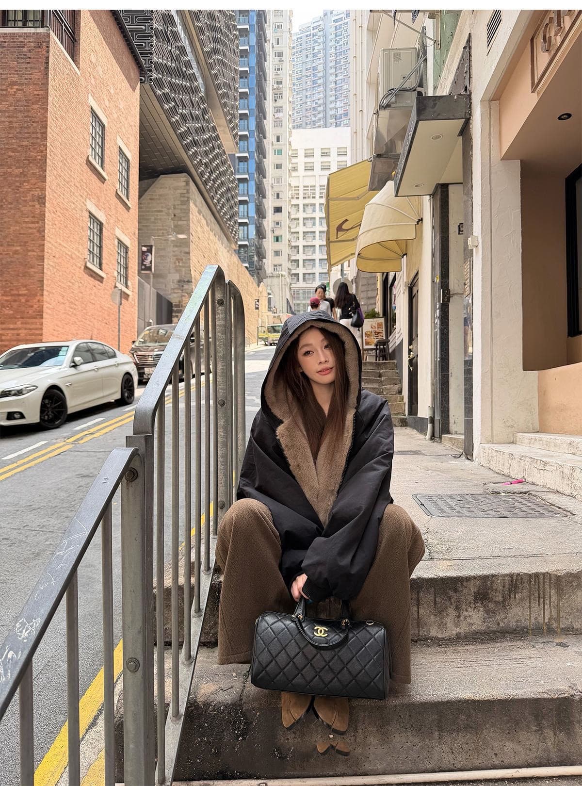 눈 국가 따뜻한 겨울 양면 착용 무거운 두꺼운 좌 산 조각 워싱 면 의류 재킷 재킷 수달 털 다용도 여성 상세 이미지 44