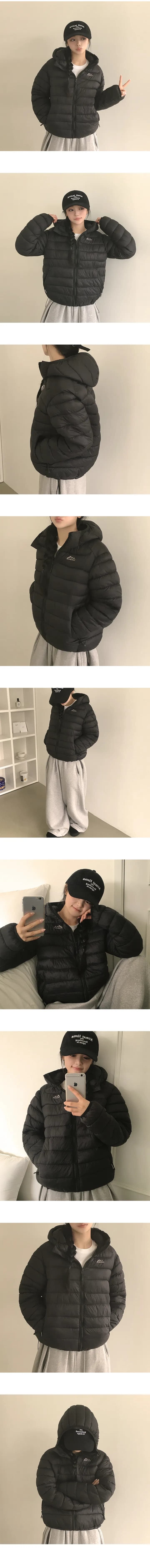 한국 chic 아래 면화 의류 여성 겨울 25 새로운 얇고 가벼운 후드 작은 목화 진딧물 루즈핏 패션 다운 재킷 상세 이미지 1
