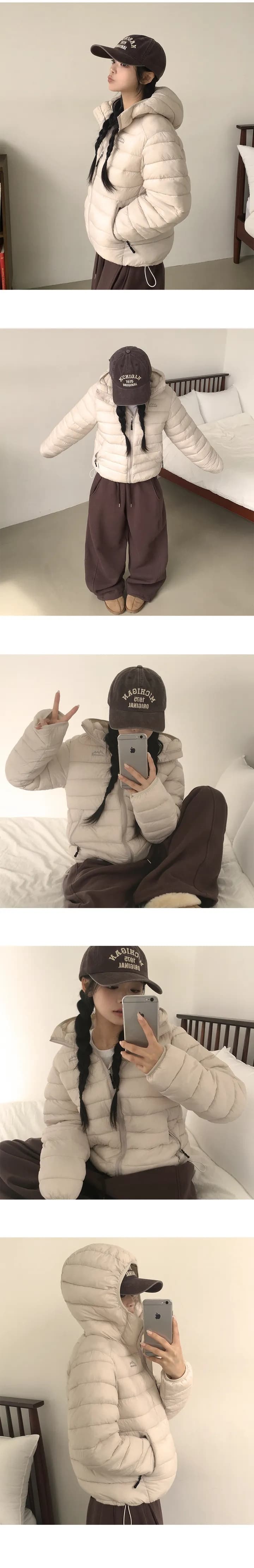 한국 chic 아래 면화 의류 여성 겨울 25 새로운 얇고 가벼운 후드 작은 목화 진딧물 루즈핏 패션 다운 재킷 상세 이미지 8