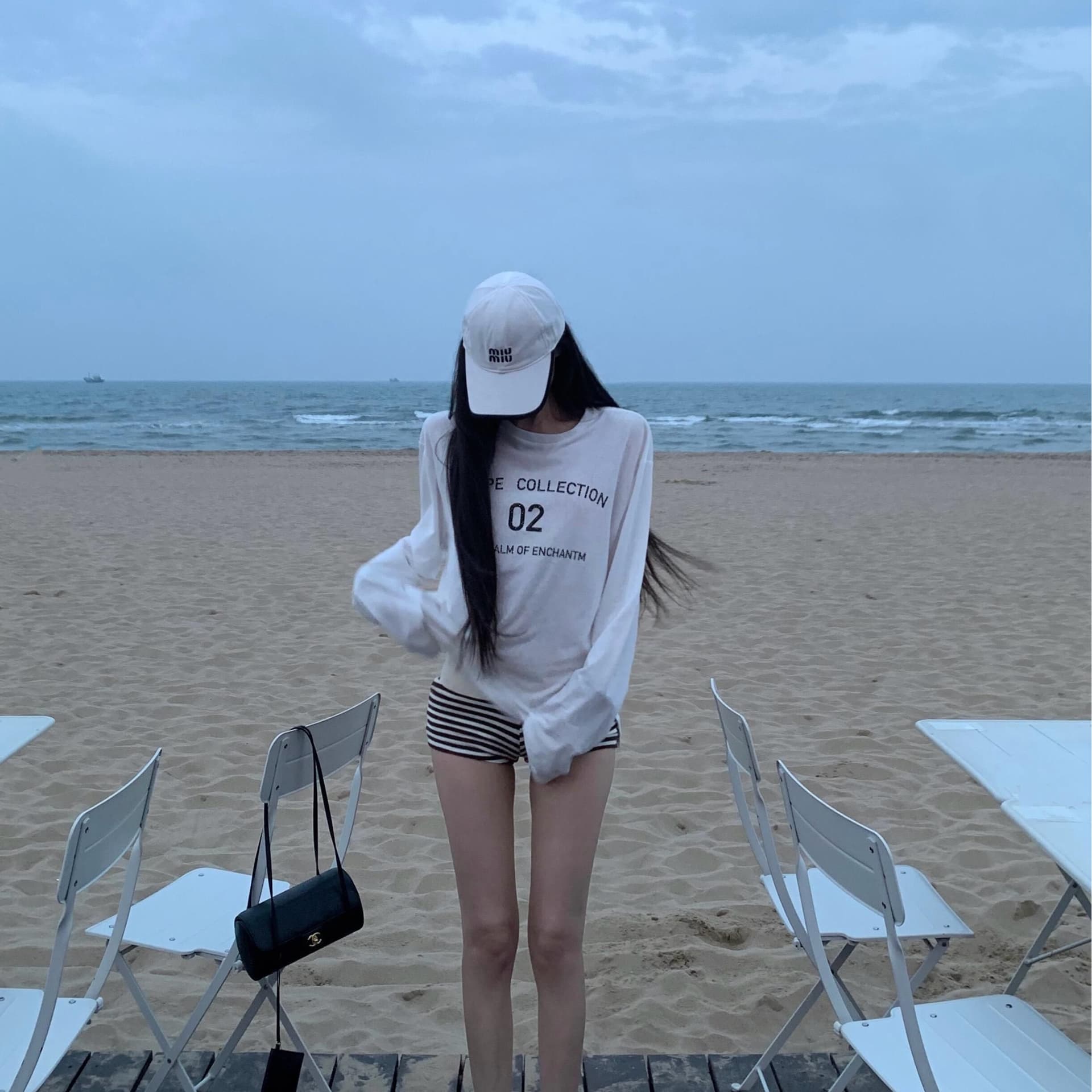 21 순면 이후 패키지 칼라 프린트 긴팔 티셔츠 여성 루즈핏 라운드 넥 맨위 이미지 5
