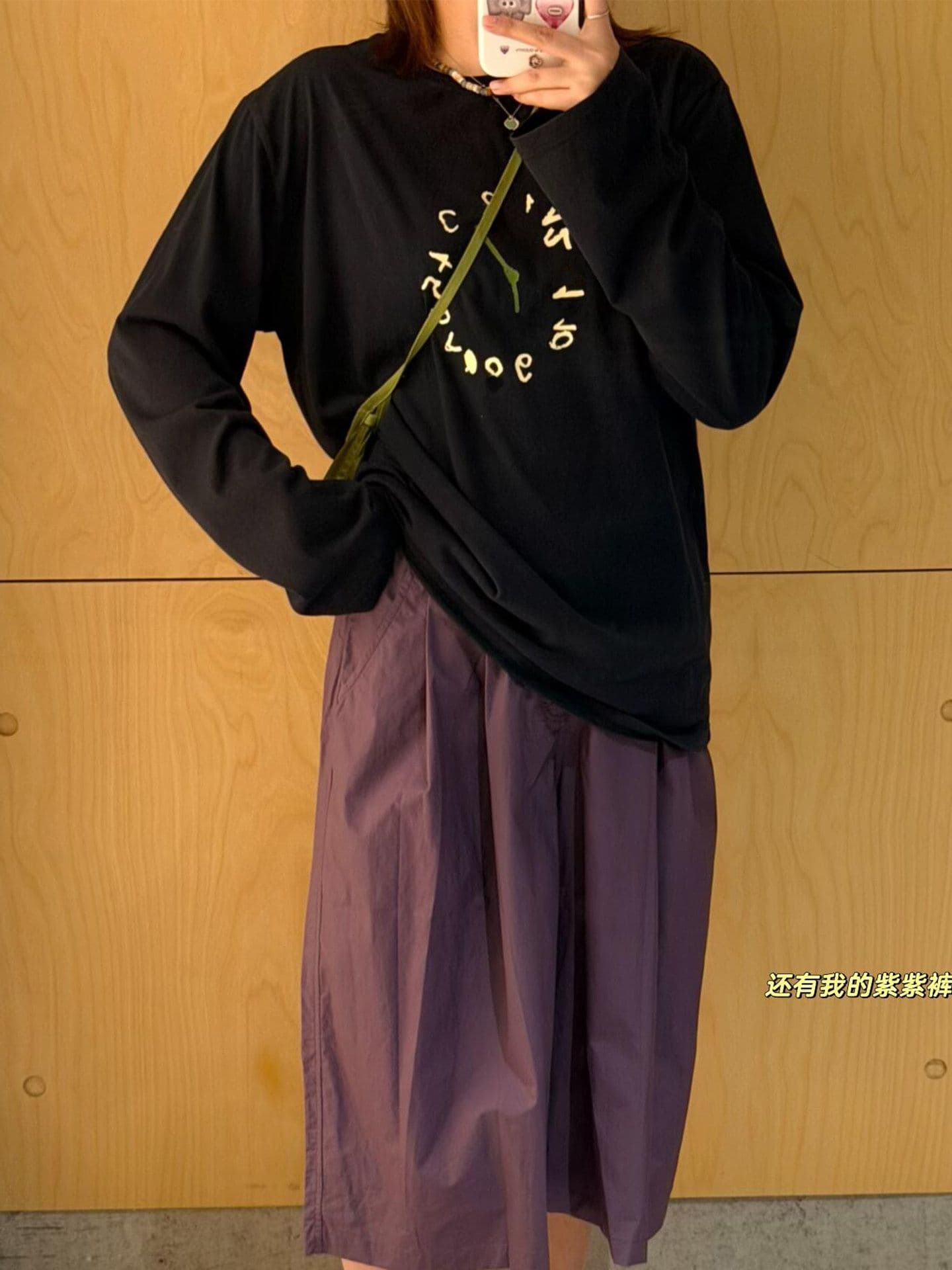 210 그램 21 이후 패키지 칼라 프린트 가을 의상 긴팔 티셔츠 여성 루즈핏 순면 라운드 넥 맨위 상세 이미지 6