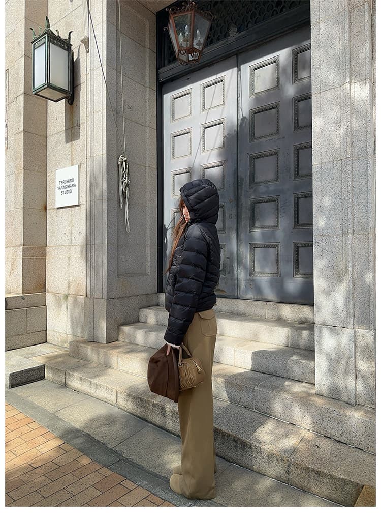 2026 한국 스타일 새로운 가벼운 무게 얇은 패션 쇼트 스타일 작은 키 아래 면화 의류 후드 다운 외투 여성 겨울 상세 이미지 40
