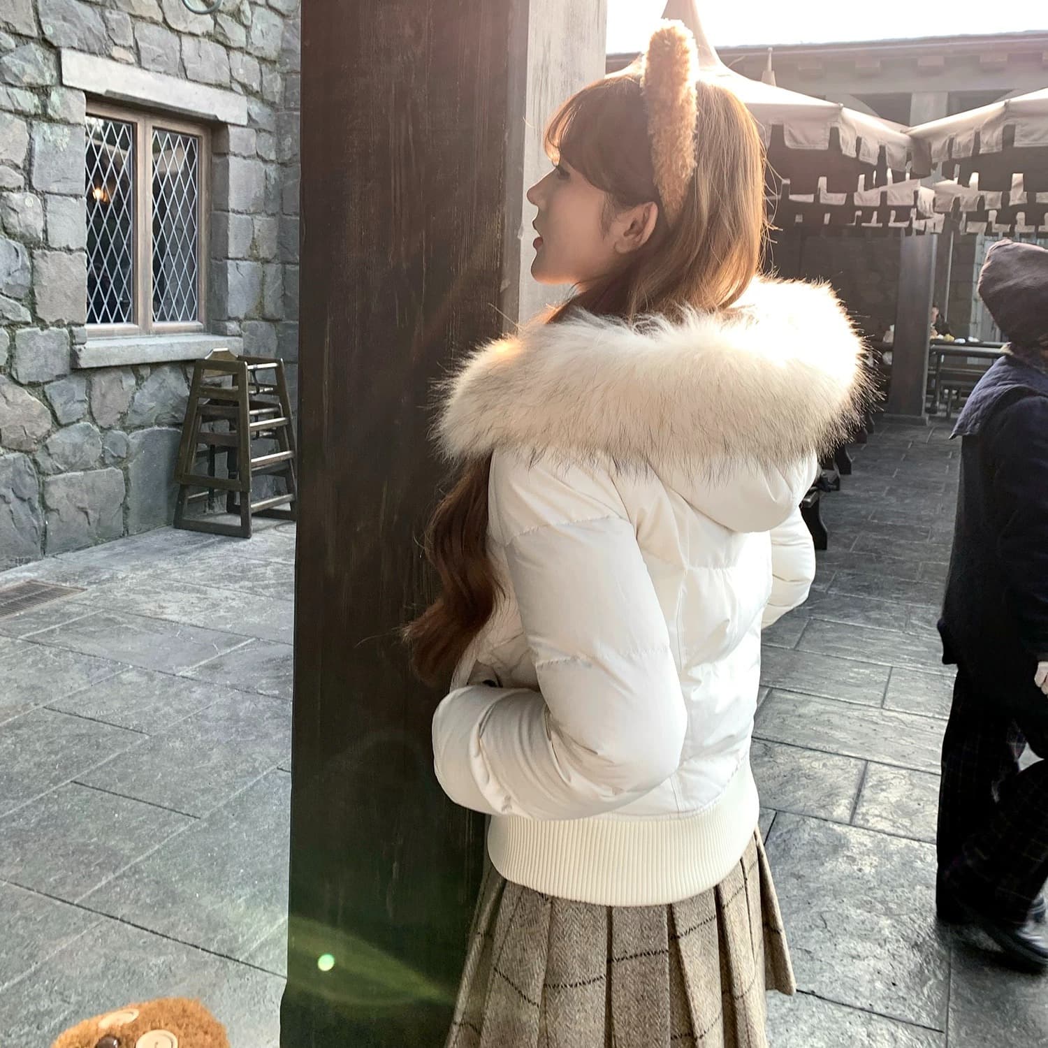 초기 꿈 pokemeng 사랑의 신 벨라 슬림해 보이는 네리 털이 있는 아래 면화 의류 너구리 모피 이미지 2