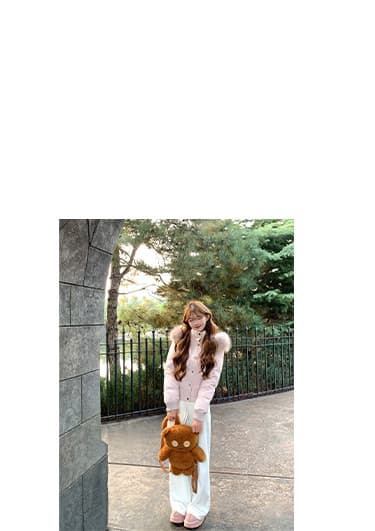 초기 꿈 pokemeng 사랑의 신 벨라 슬림해 보이는 네리 털이 있는 아래 면화 의류 너구리 모피 상세 이미지 2