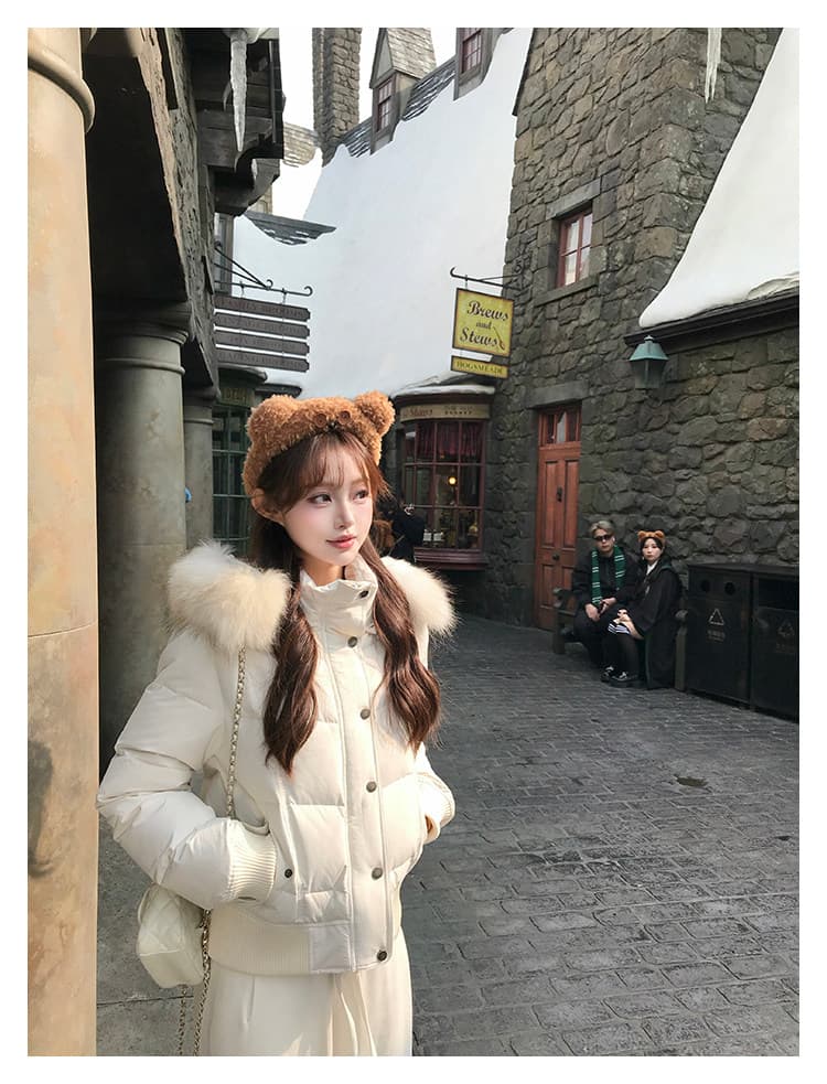 초기 꿈 pokemeng 사랑의 신 벨라 슬림해 보이는 네리 털이 있는 아래 면화 의류 너구리 모피 상세 이미지 9
