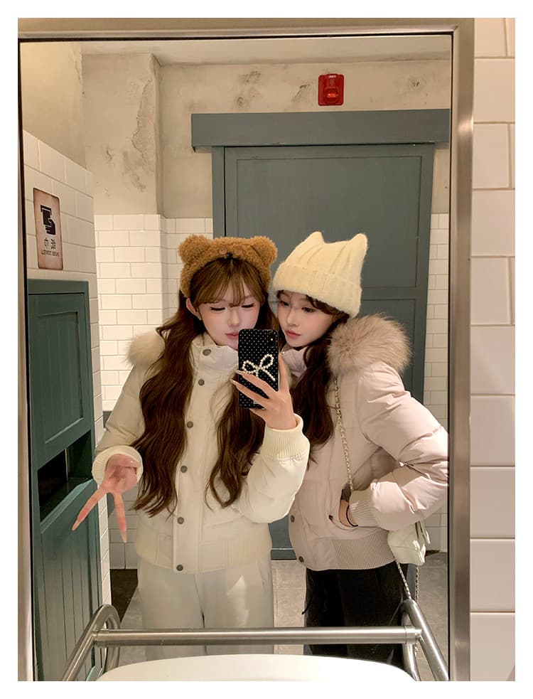 초기 꿈 pokemeng 사랑의 신 벨라 슬림해 보이는 네리 털이 있는 아래 면화 의류 너구리 모피 상세 이미지 16