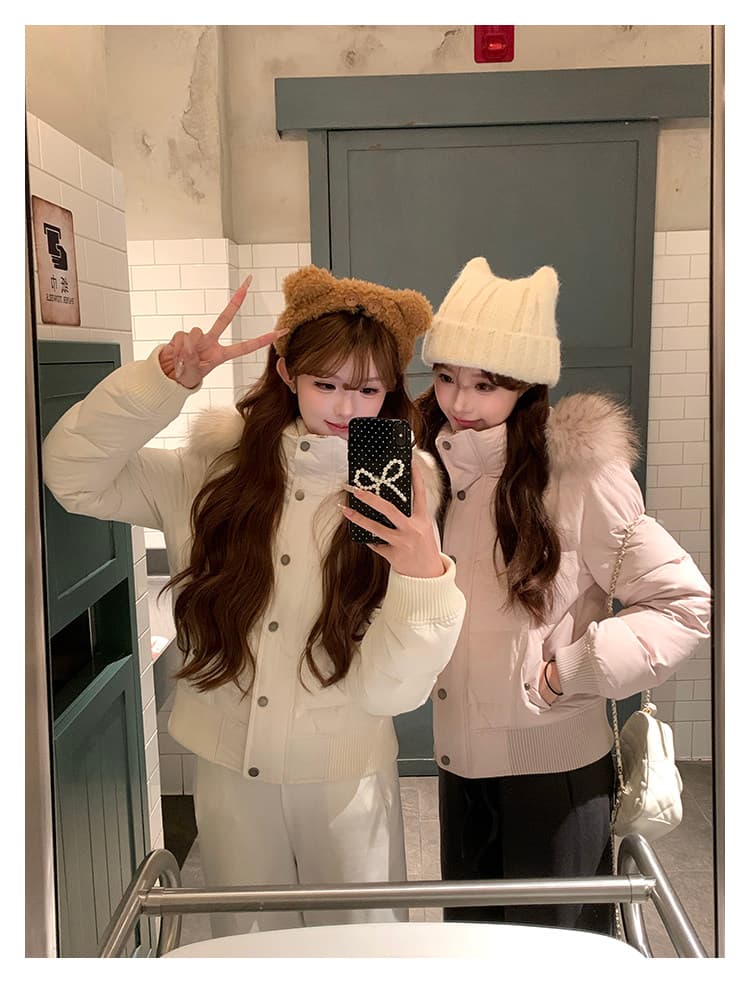 초기 꿈 pokemeng 사랑의 신 벨라 슬림해 보이는 네리 털이 있는 아래 면화 의류 너구리 모피 상세 이미지 17