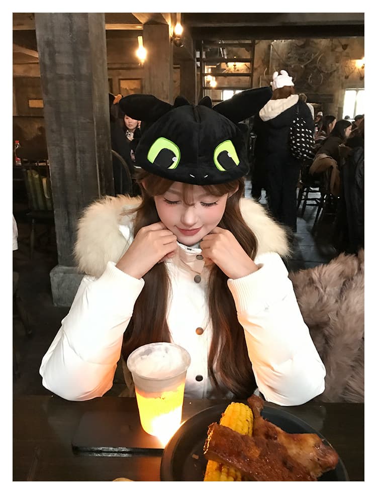 초기 꿈 pokemeng 사랑의 신 벨라 슬림해 보이는 네리 털이 있는 아래 면화 의류 너구리 모피 상세 이미지 24