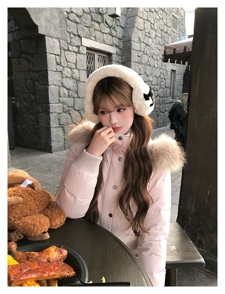 초기 꿈 pokemeng 사랑의 신 벨라 슬림해 보이는 네리 털이 있는 아래 면화 의류 너구리 모피 상세 이미지 26