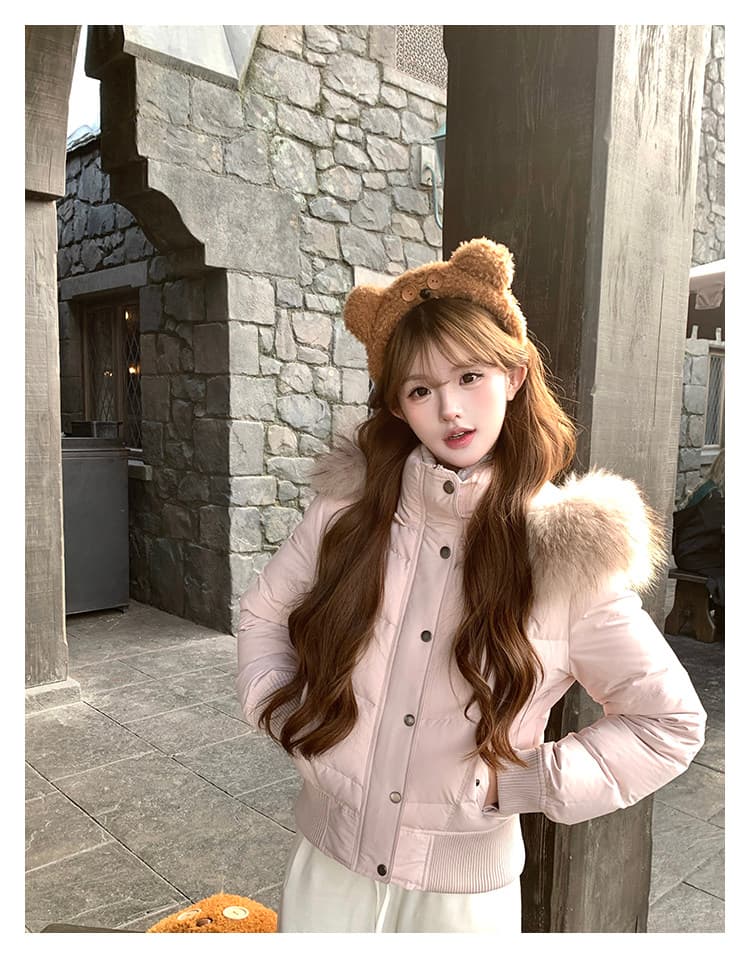 초기 꿈 pokemeng 사랑의 신 벨라 슬림해 보이는 네리 털이 있는 아래 면화 의류 너구리 모피 상세 이미지 27