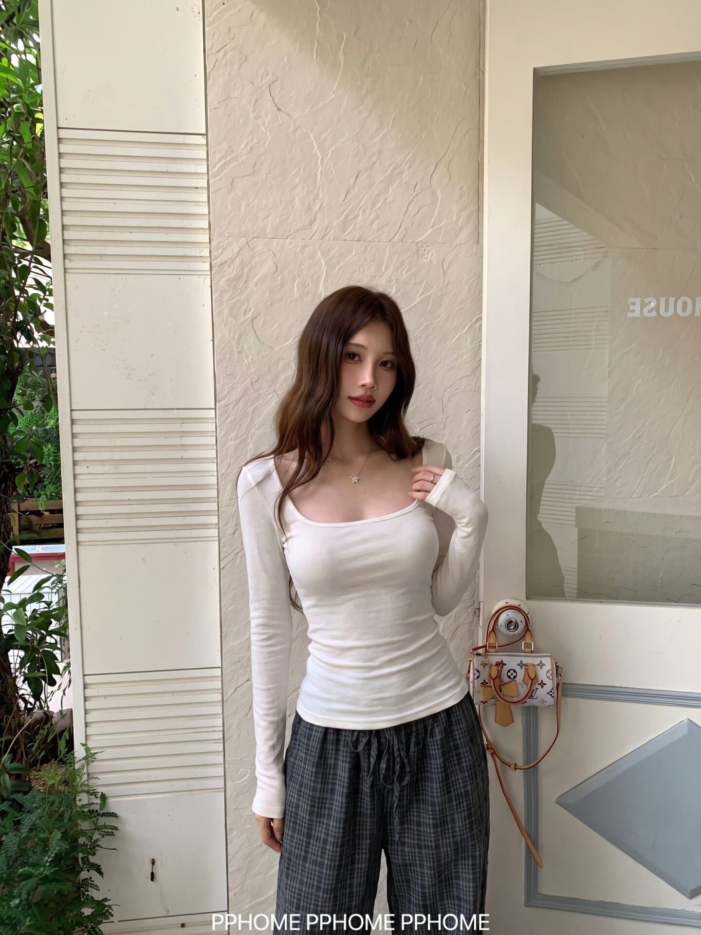 한 부서 u 칼라 긴팔 티셔츠 여성 여름과 가을 몸매 가꾸기 허리 수축 슬림해 보이는 다용도 핫걸 스트라이프 밝은 회색 색상 얇은 스타일 맨위 상세 이미지 6