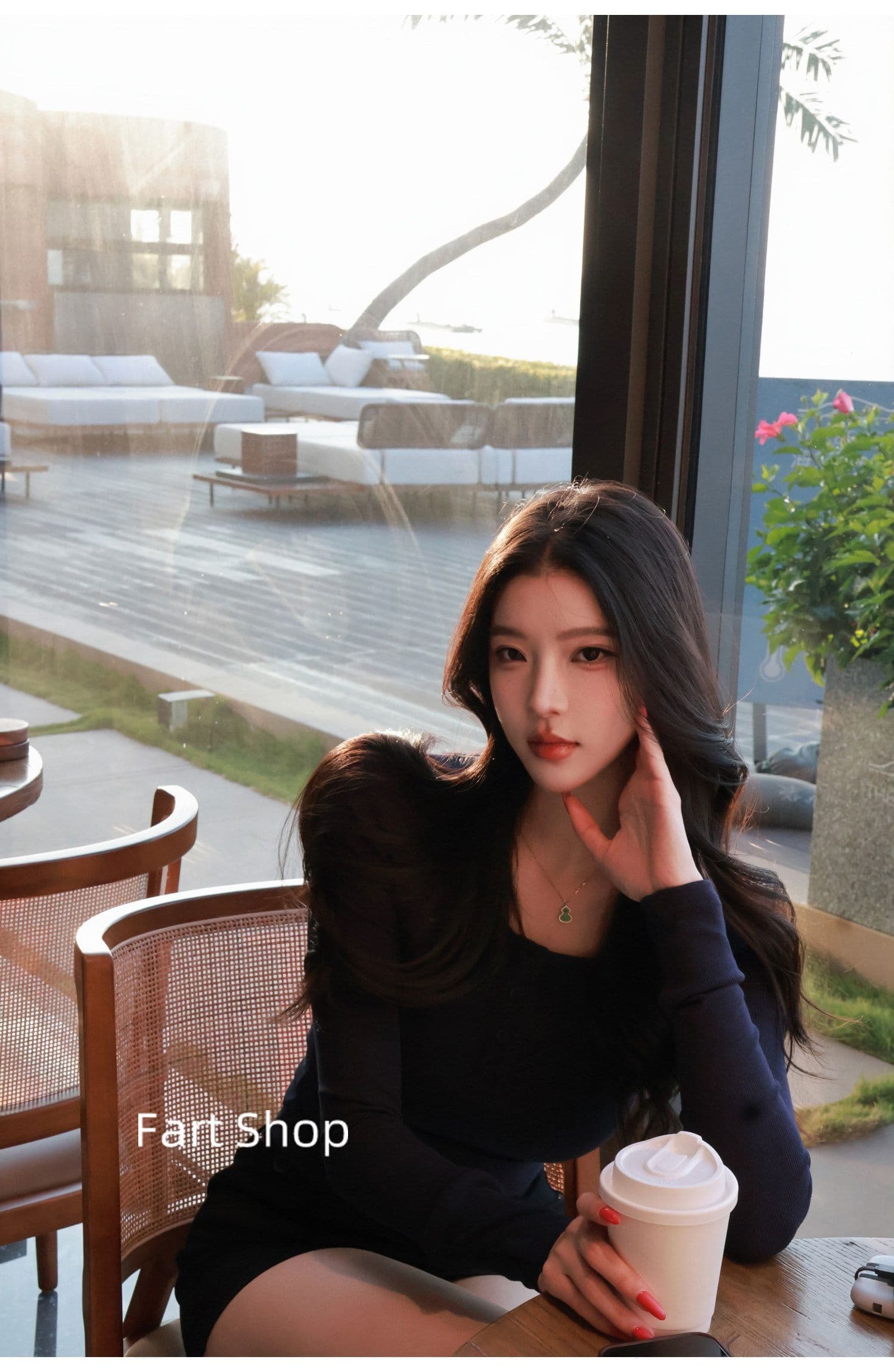 260 그램 사람들 면 디자인 센스 비스듬한 어깨 허리 수축 맨위 여성 여름 가을 품격 슬림해 보이는 기본 셔츠 핫걸 섹시함 티셔츠 상세 이미지 16