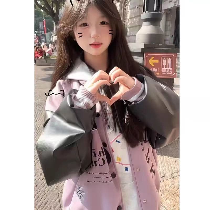 원본 높은 품질 싸움 가죽 전체 자수 아메리칸 야구 유니폼 여성 코트 자수 높음 거리 다용도 커플 재킷 상세 이미지 4