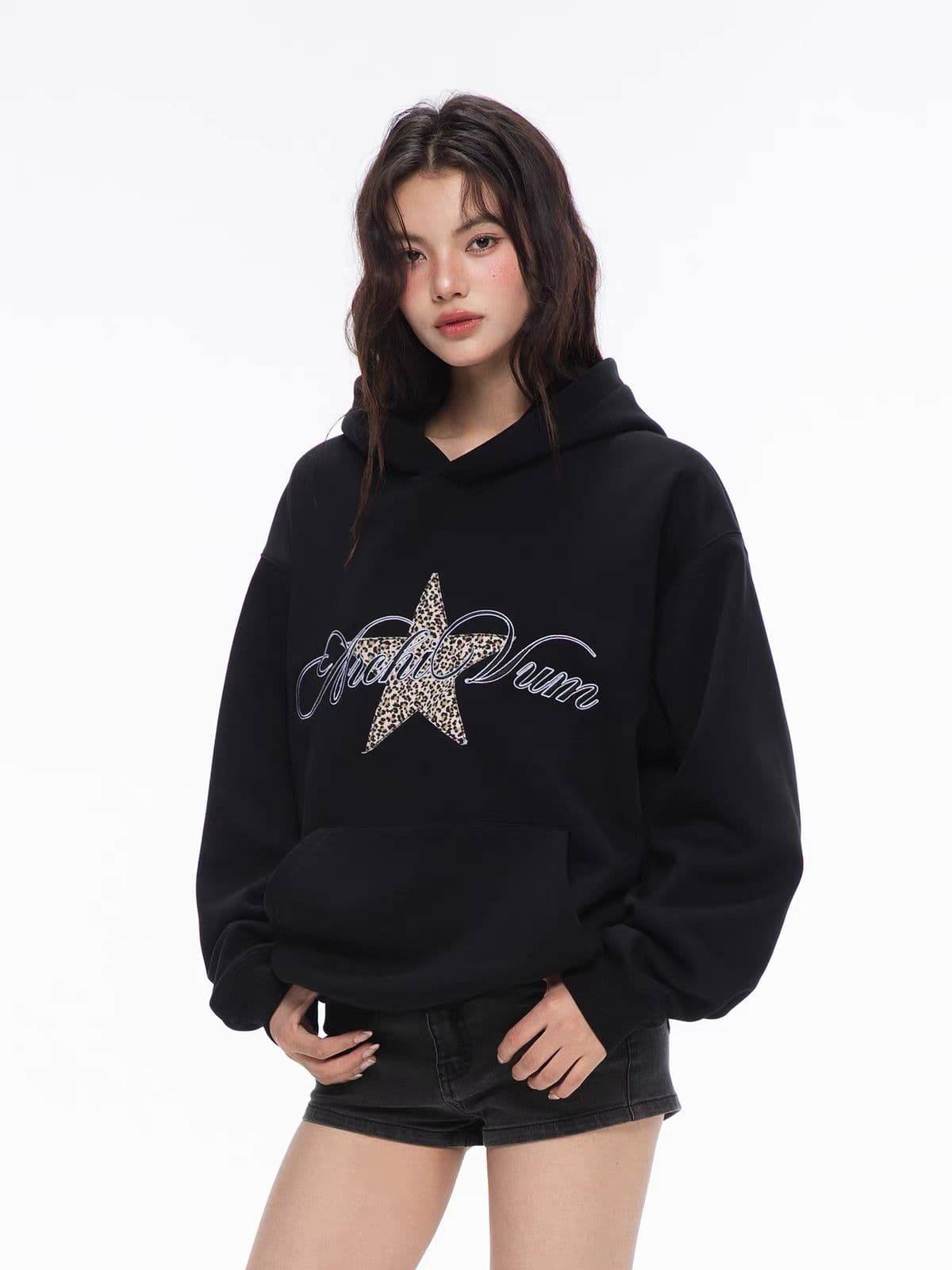후아 면 복합 없음 모자 로프 있음 주머니 후드 티 스웨터 여성 얇은 스타일 털이 있는 이미지 2