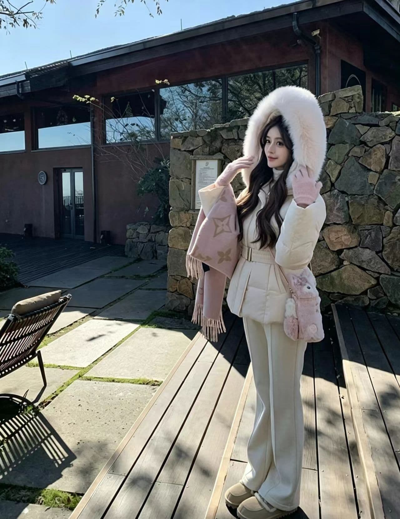 2026 새로운 부드러운 바람 쌀 큰 모피 칼라 면 의류 여성 펌프 로프 허리 수축 몸매 가꾸기 쇼트 스타일 보온 작은 키 재킷 상세 이미지 10