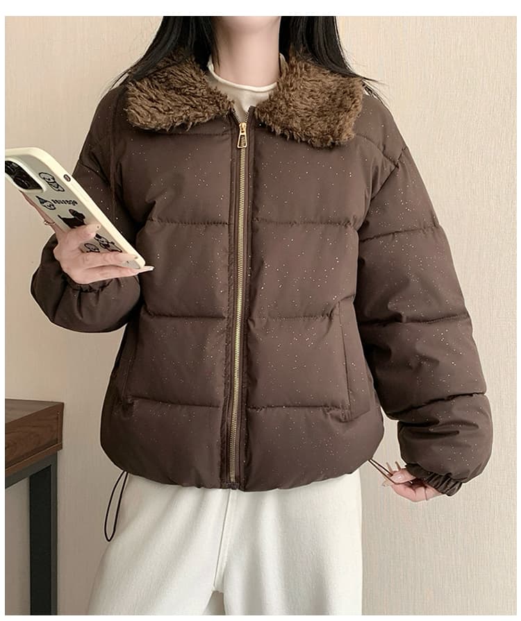 한국 스타일 두꺼운 보온 쇼트 스타일 면 옷 여성 겨울 모피 칼라 루즈핏 슬림해 보이는 다용도 연령 감소 면 의류 재킷 목화 진딧물 트렌디 상세 이미지 26