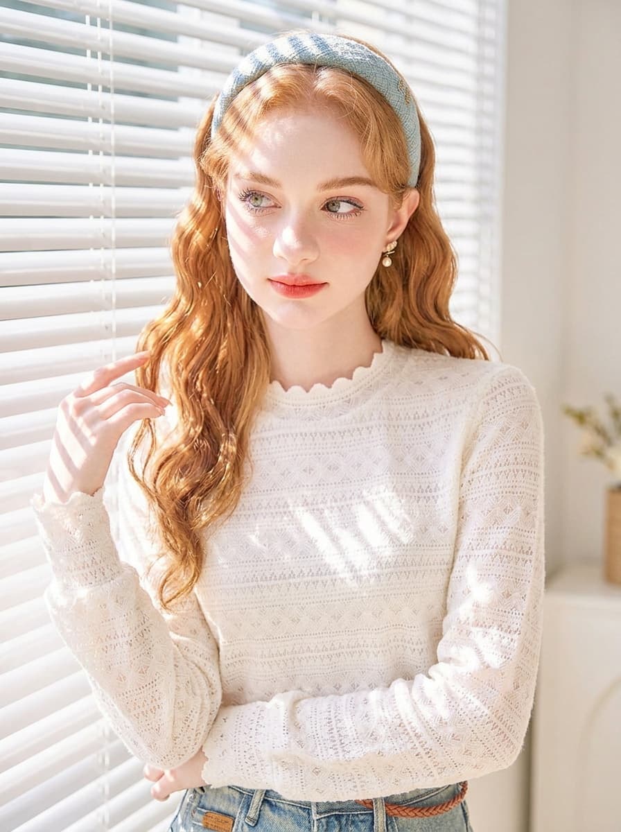 레이스 홀로우 아웃 긴팔 맨위 여성 가을 겨울 몸매 가꾸기 반하이넥 인사이드 가져 가라. 기본 셔츠 달콤함 레트로 절묘한 작은 셔츠 상세 이미지 4