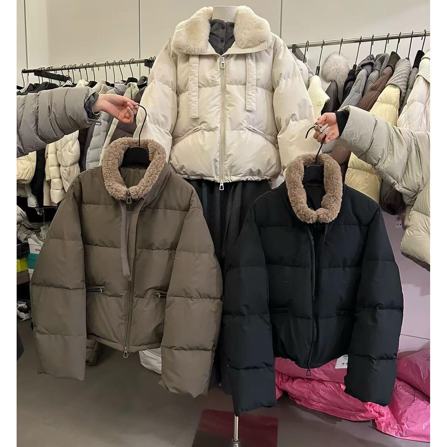 대외 무역 양털 스탠드 칼라 면 의류 오토바이 서비스 학생 패딩 재킷 배색 후드 아래 면화 의류 커플 재킷 상세 이미지 17
