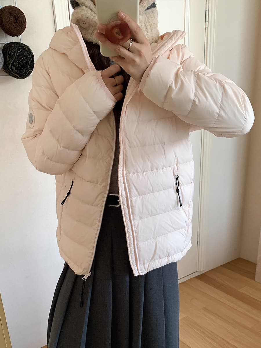 갈비 살 아래 면화 의류 여성 짧은 얇고 가벼운 완장 새로운 한국 스타일 캐주얼 가을 겨울철 후드 재킷 트렌디 2026 상세 이미지 5