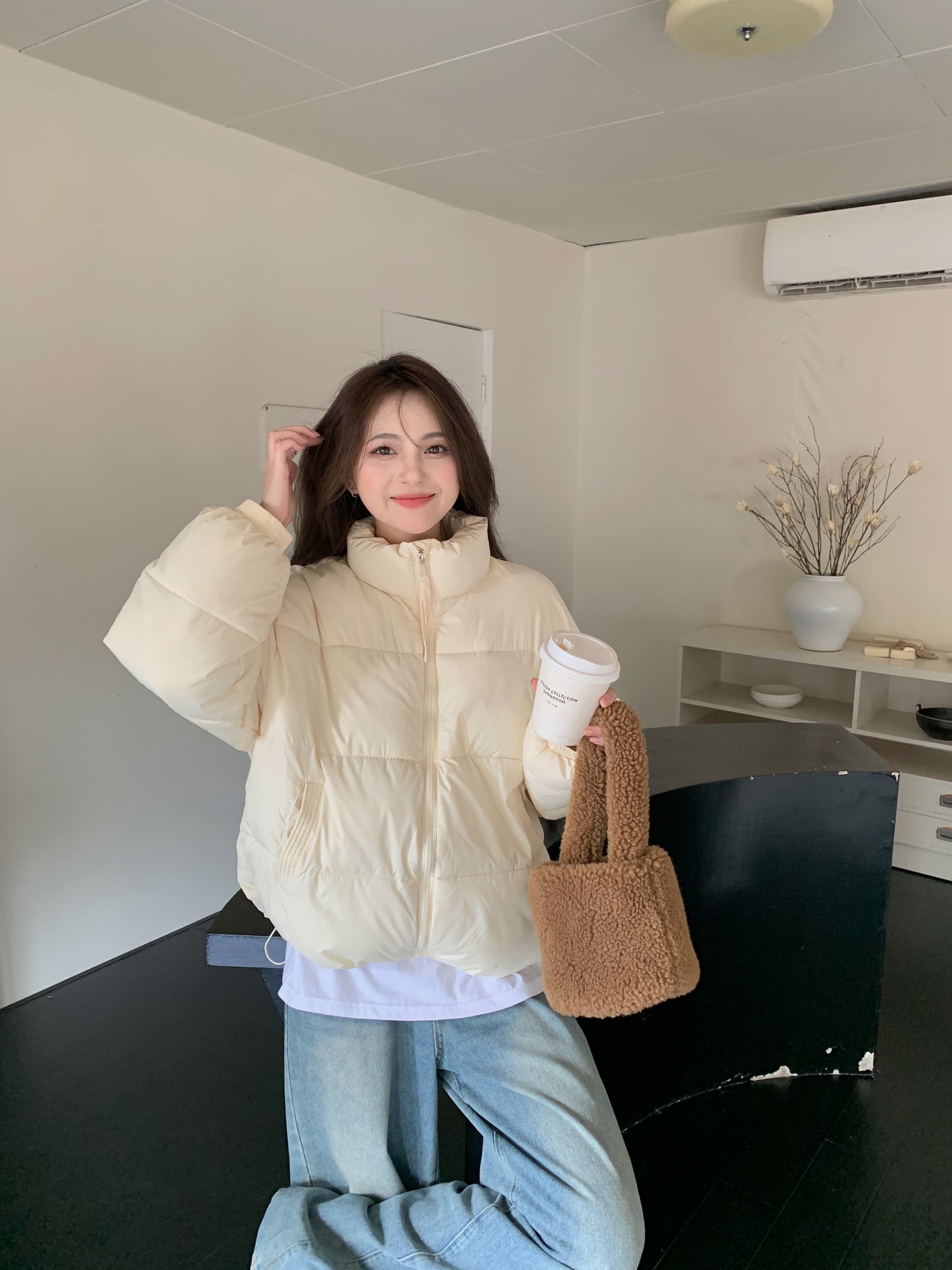 실사 2026 겨울 새로운 쇼트 스타일 한국 스타일 두꺼운 루즈핏 슬림해 보이는 패딩 재킷 면 의류 여성 코트 상세 이미지 5