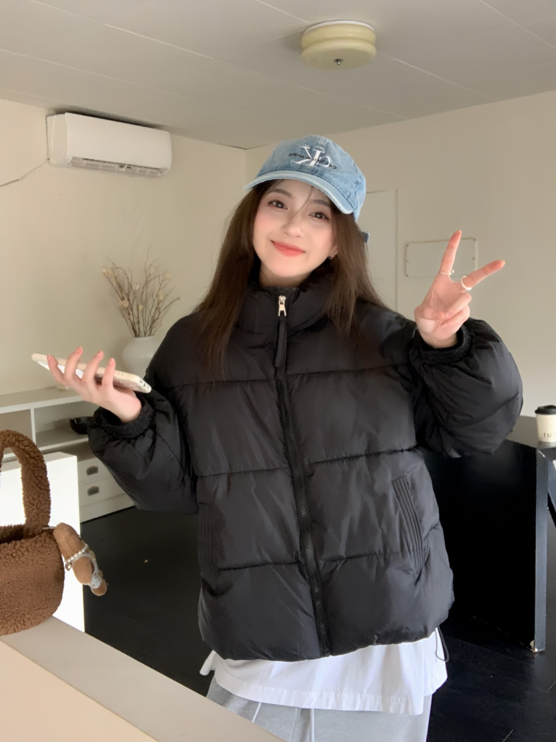 실사 2026 겨울 새로운 쇼트 스타일 한국 스타일 두꺼운 루즈핏 슬림해 보이는 패딩 재킷 면 의류 여성 코트 상세 이미지 25