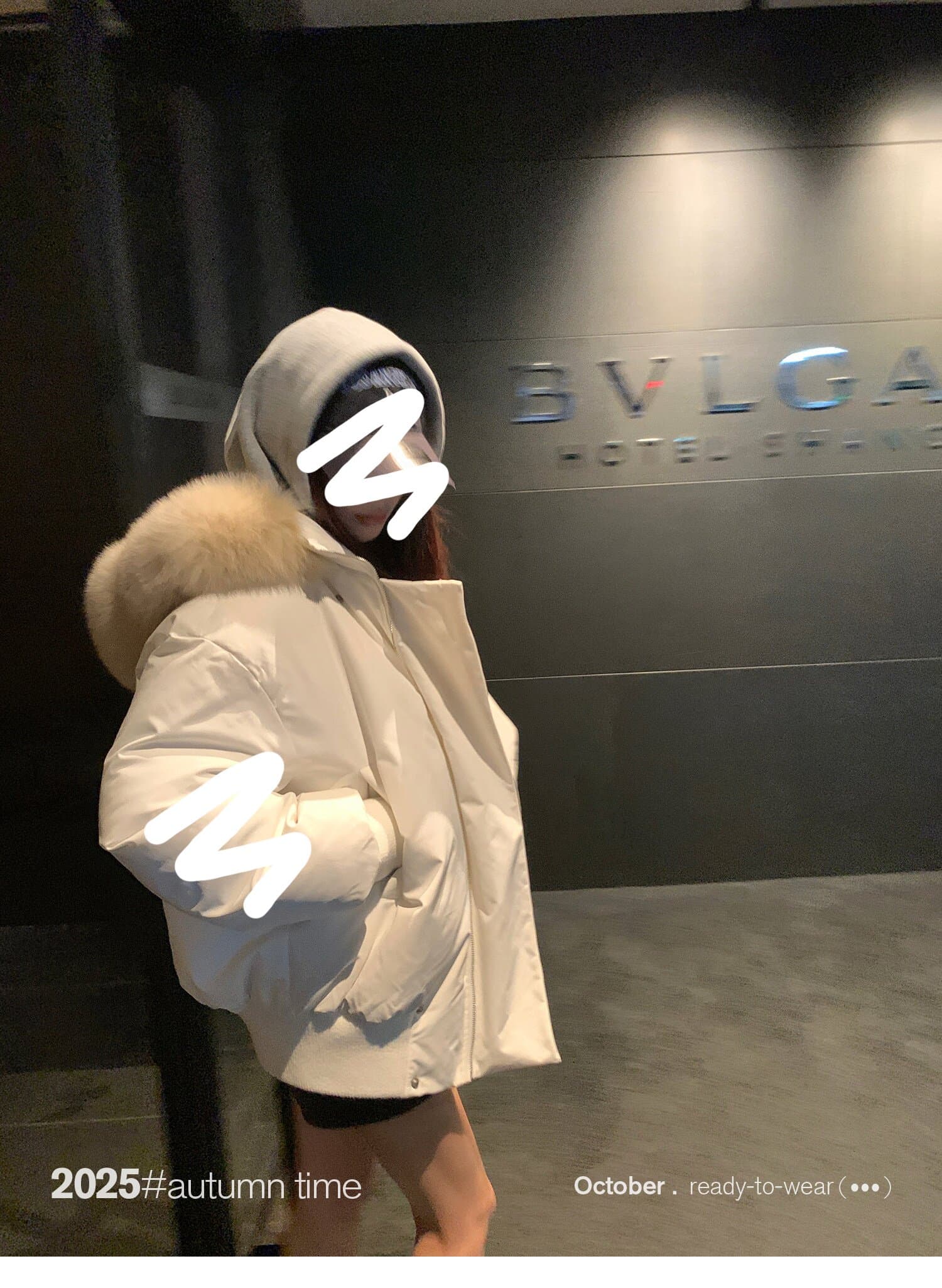 snoneone 블루스 순간 여우 모피 칼라 쇼트 스타일 자이언트 잘 생긴 아래 면화 의류 여자 작은 키 재킷 상세 이미지 17