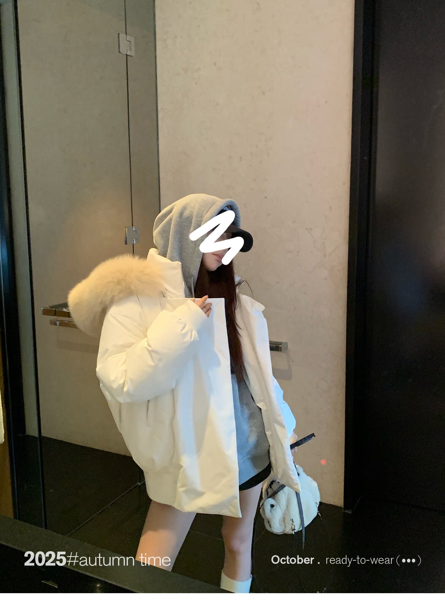 snoneone 블루스 순간 여우 모피 칼라 쇼트 스타일 자이언트 잘 생긴 아래 면화 의류 여자 작은 키 재킷 상세 이미지 50