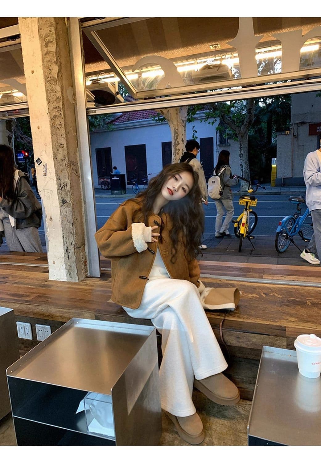 2026 새로운 슈퍼 잘 생긴 양면 착용 스웨이드 원단 올해 인기 어린 양 플리스 피모 하나 여성 코트 겨울 상세 이미지 12