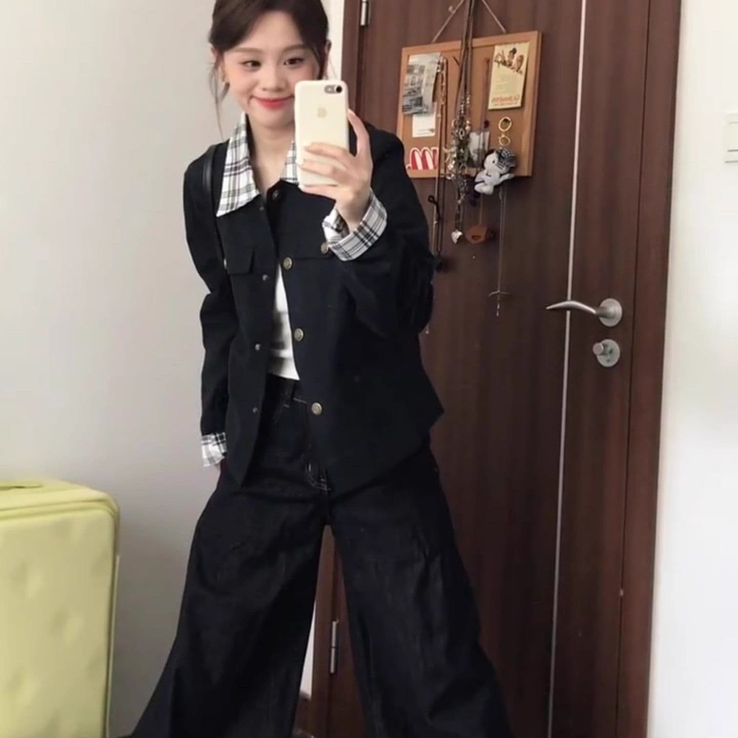 한 부서 이른 가을 배색 2026 여성 코트 작은 키 새로운 루즈핏 다용도 디자인 센스 폴로 칼라 오픈 가디건 재킷 트렌디 이미지 5
