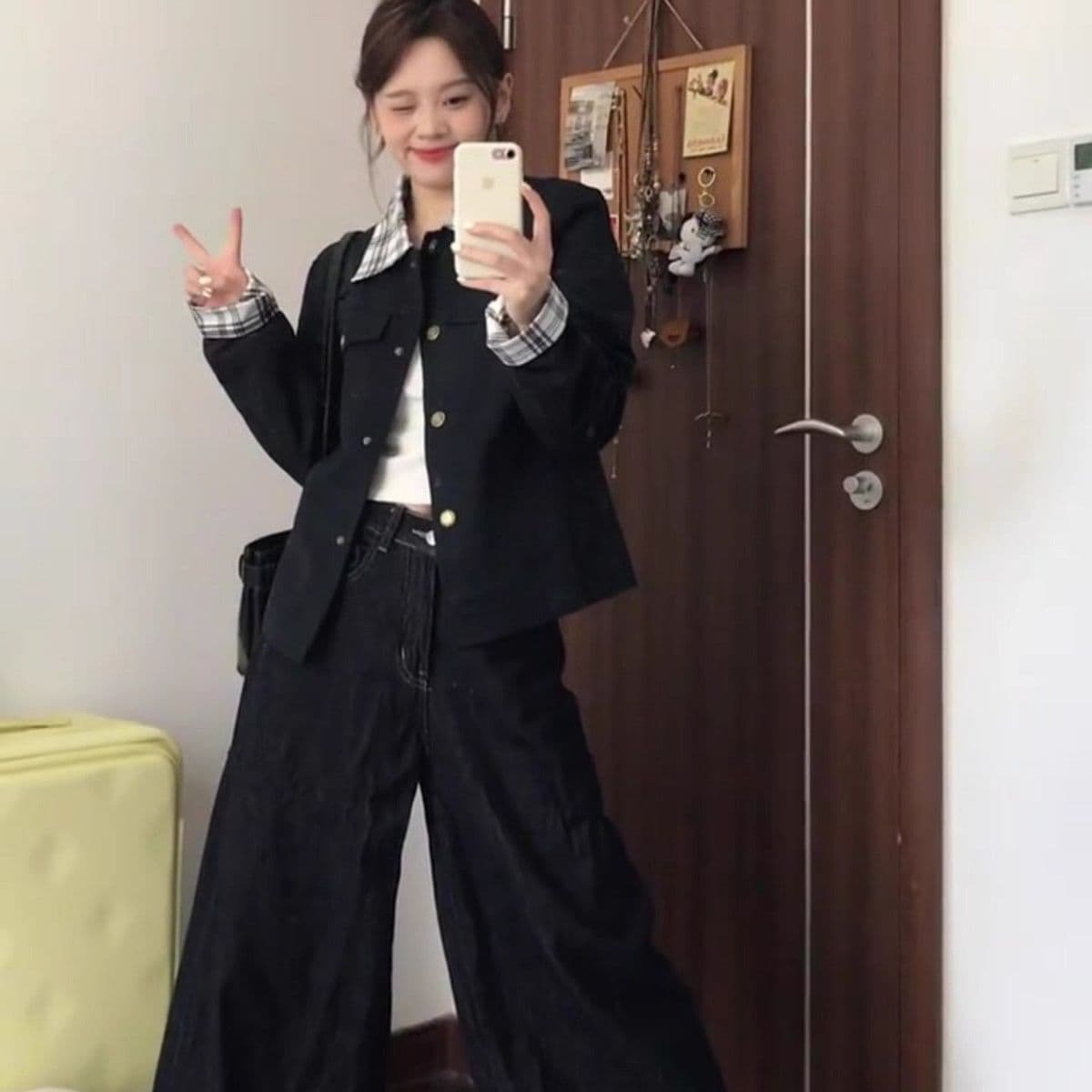 한 부서 이른 가을 배색 2026 여성 코트 작은 키 새로운 루즈핏 다용도 디자인 센스 폴로 칼라 오픈 가디건 재킷 트렌디 상세 이미지 4