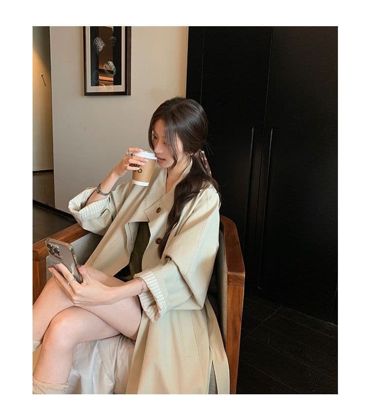 스탠드 칼라 폭발 바람막이 여성 코트 2026 봄 가을 새로운 작은 키 한 부서 고급 센스 중간 길이 상세 이미지 18