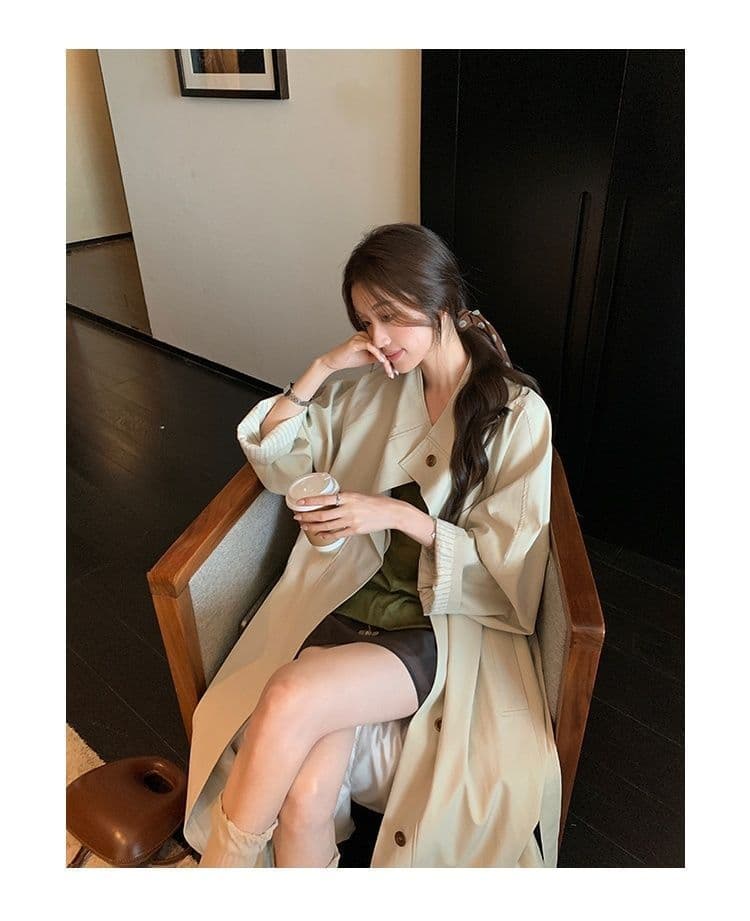 스탠드 칼라 폭발 바람막이 여성 코트 2026 봄 가을 새로운 작은 키 한 부서 고급 센스 중간 길이 상세 이미지 19