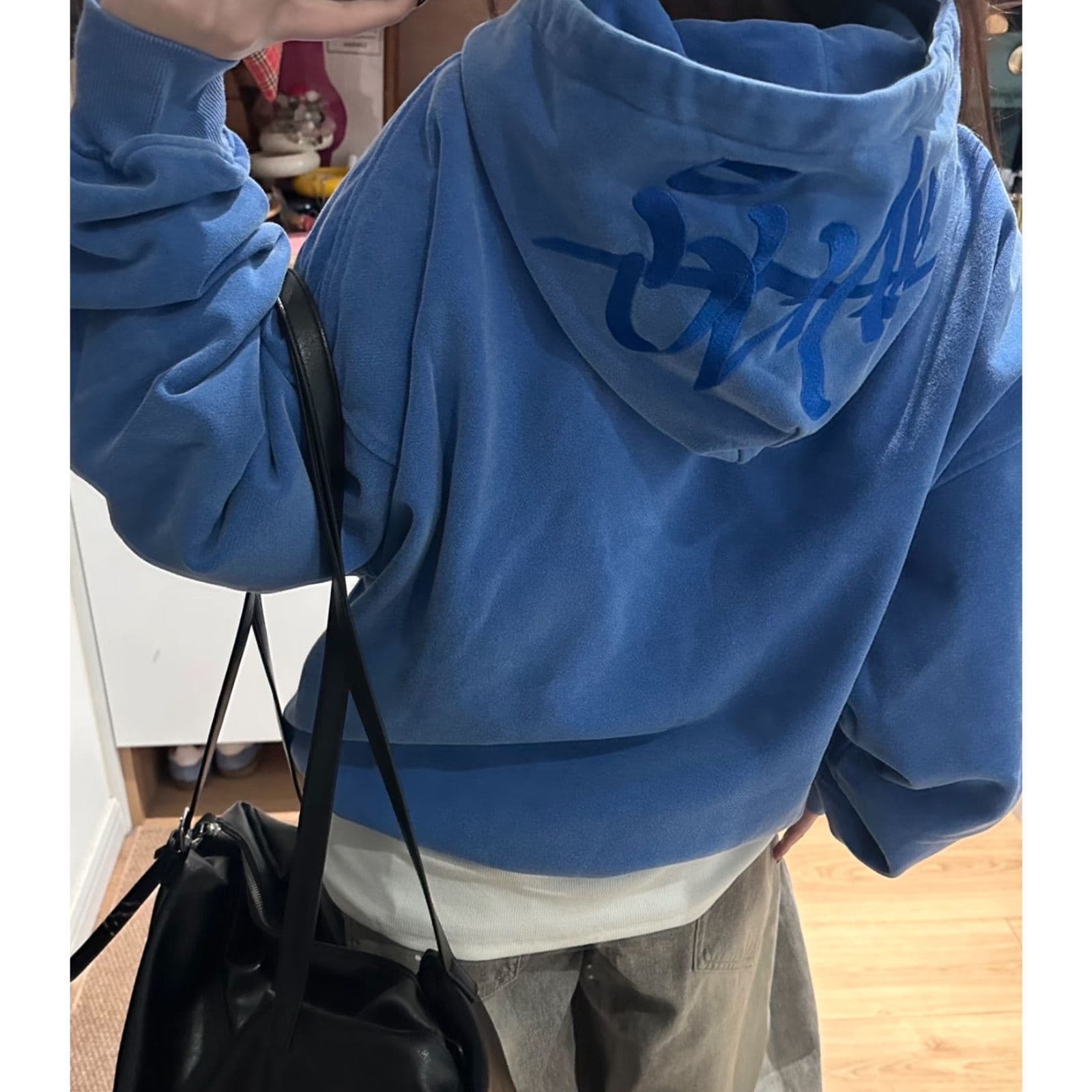 새로운 후드티 얇은 스타일 털이 있는 순수한 Mianhua 면 칫솔질 후드티 여성 상세 이미지 6