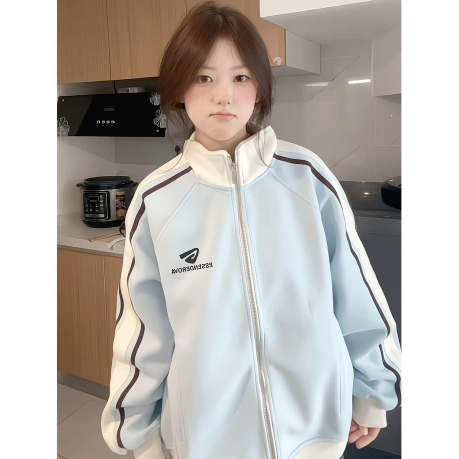 얇은 스타일 털이 있는 백금 지퍼 원본 솜씨 순수한 Mianhua 면 복합 후드티 여성