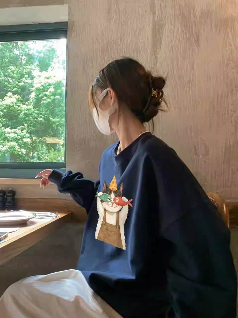 경관 그림 새로운 후아 면 복합 얇은 스타일 310g 털이 있는 400g 가을 겨울 의류 라운드 넥 후드티 여성 프린트 국경 간 상세 이미지 3