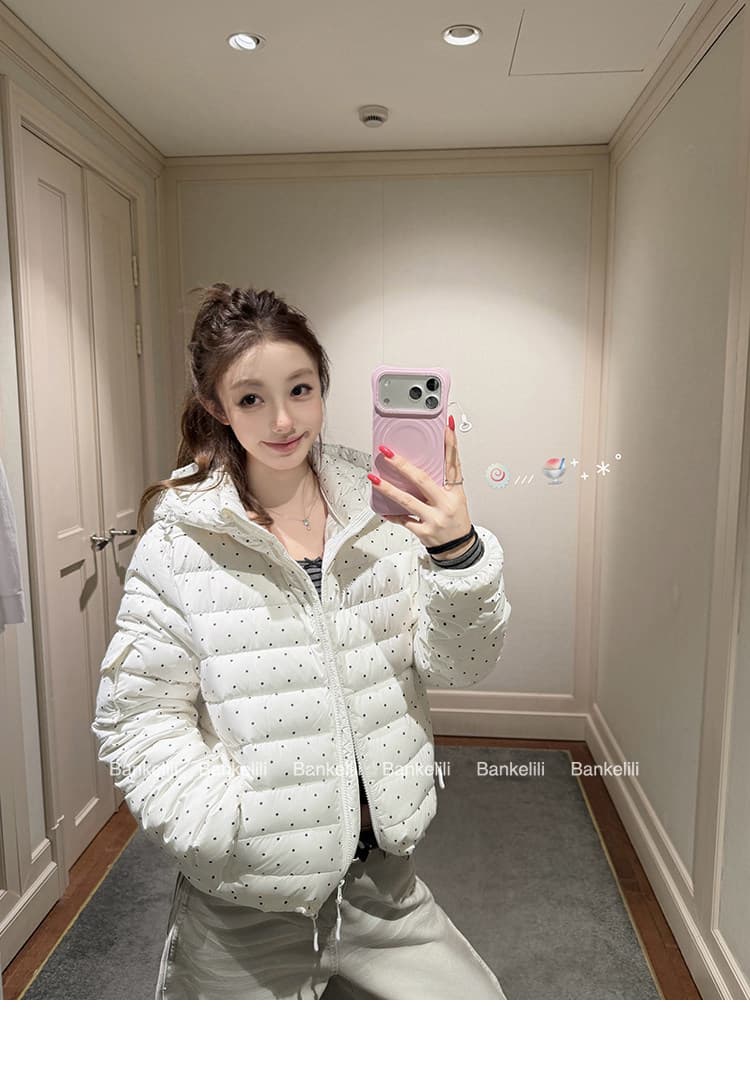 밤나무 코코아 한 여성 꽃무늬 따뜻한 따뜻한 패키지 겨울 제로 압력 센스 ins 갈비 살 후드 다운 재킷 여성 겨울 면 옷 상세 이미지 5